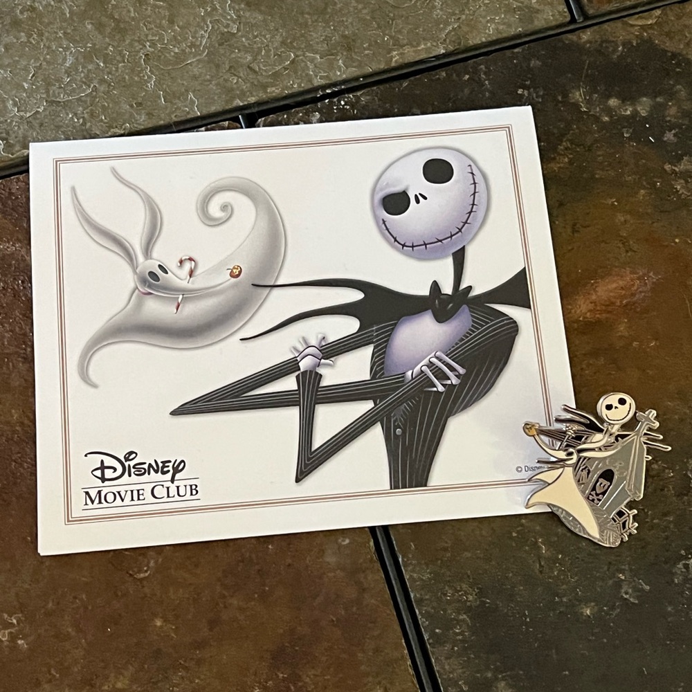 Disney Movie Club Jack Skellington card and Pin Set